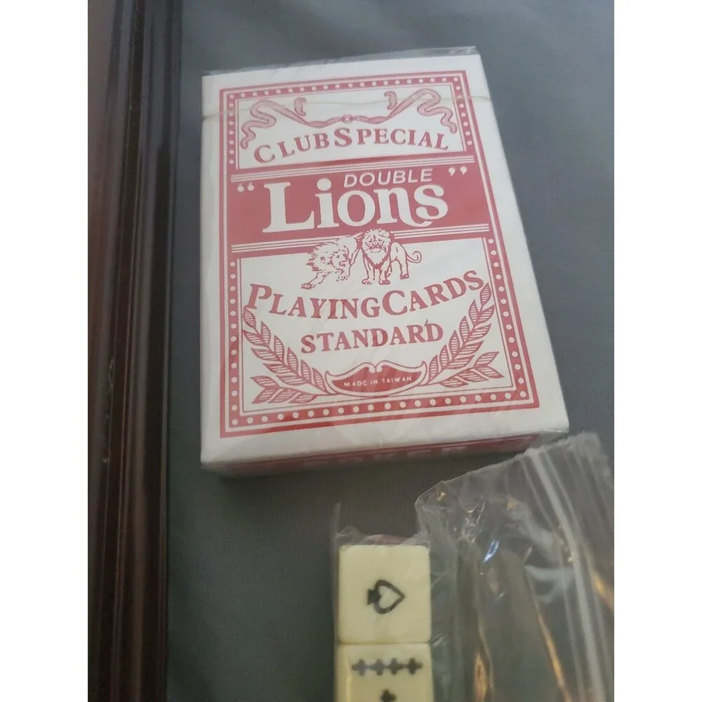VTG THE BOMBAY COMPANY CAMBRIDGE CRIBBAGE GAME BOX #1861837 WOOD & BRASS READ